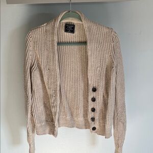 Abercrombie & Fitch Light Tan Ribbed Cardigan